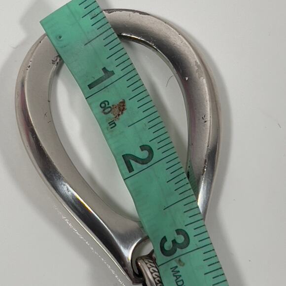 Bold Metal Hook & Eye Black Leather Statement Belt Med Boho 40" x 1 Adjustable - Picture 5 of 13